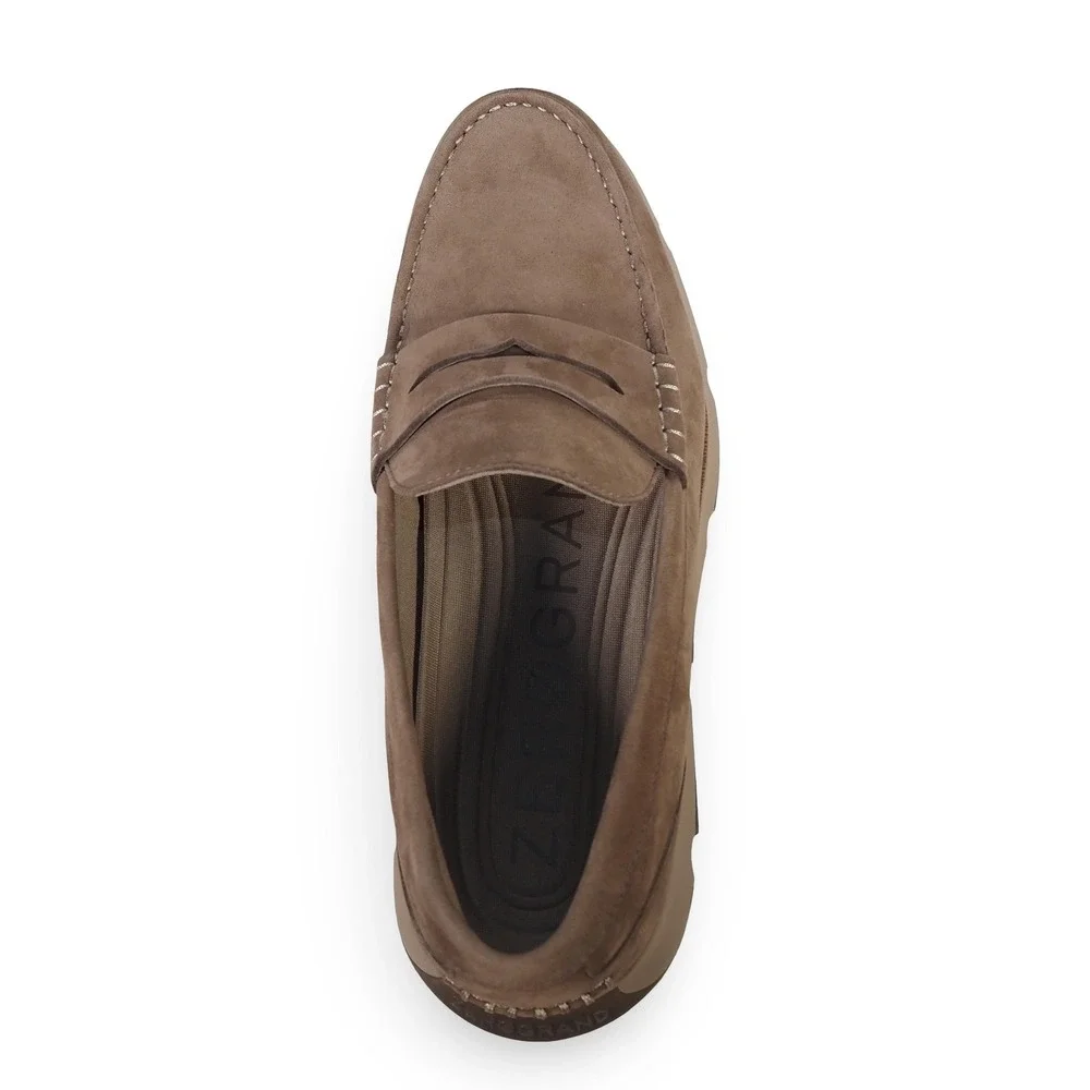 Cole Haan 4.ZeroGrand Nubuck Penny Loafers Mens 10.5M Brown C39546